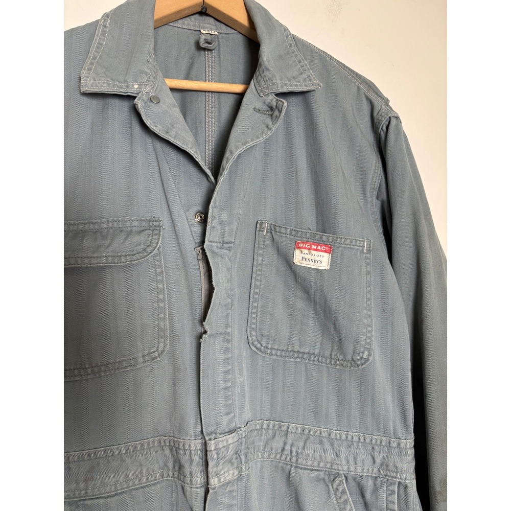 Big Mac Mens Vintage Coveralls 40R Pennys Sanforized Twill Workwear Jumpsuit - Picture 2 of 11